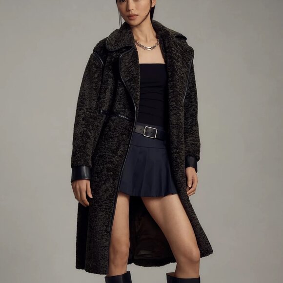 Anthropologie Avec Les Filles Tailored Sherpa Teddy Coat Jacket - Picture 2 of 15